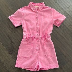 Vici pink denim romper